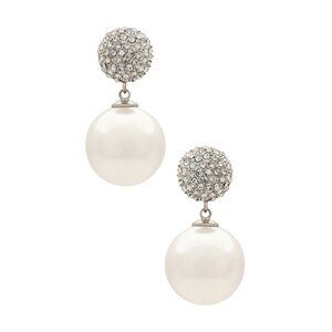 8 Other Reasons Pearl Drop Earring in Pearl & Silver Womens Dangle Crystals